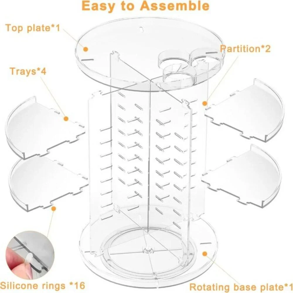 New Rotating Makeup Organizer, 8-Layer DIY Skincare & Cosmetic Storage Tray